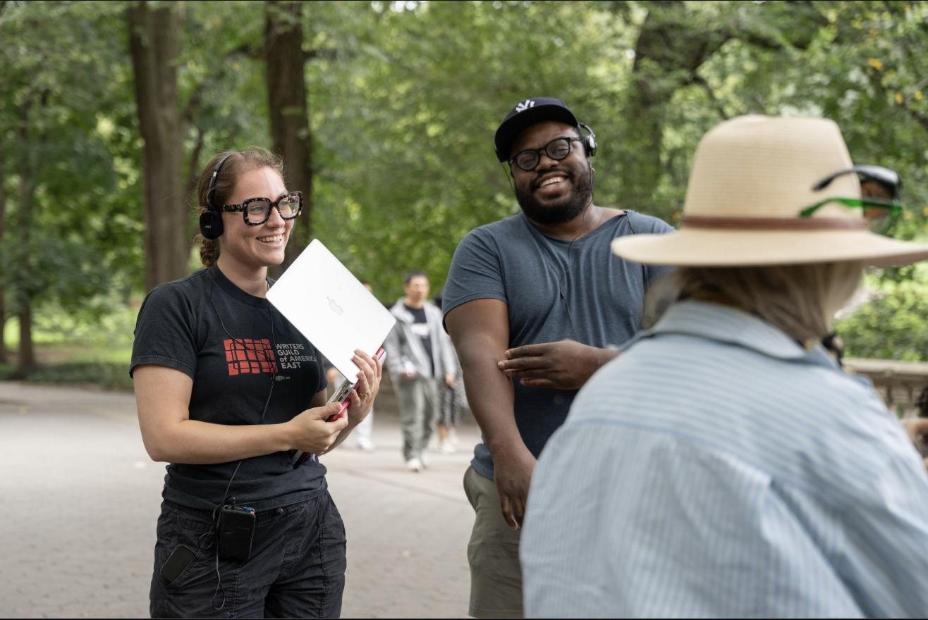 Between takes, Central Park
